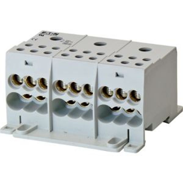 Terminal block, 3 poles, 175A, 1 input-, 6 output terminals, ALU image 2