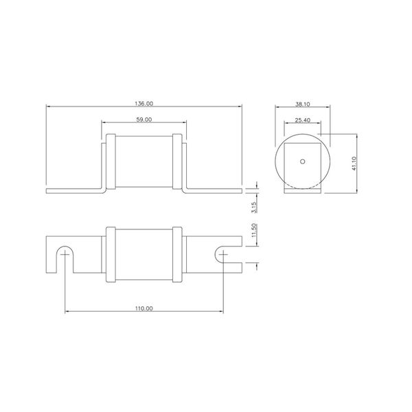 7.2KV 6.3AMP 2" 'A' AIR FUSE image 2