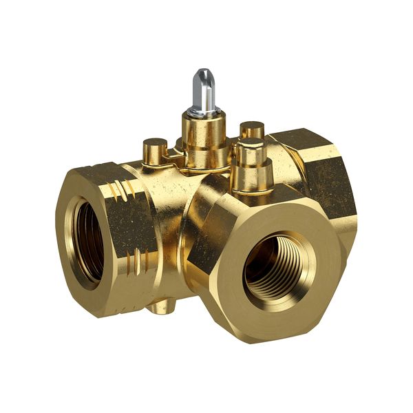 VB310R Ball Valve, 3-Way, DN15, Rp 1/2, Kvs 2.5, PN40, Pop Top Connection, PTFE / Viton seals image 1