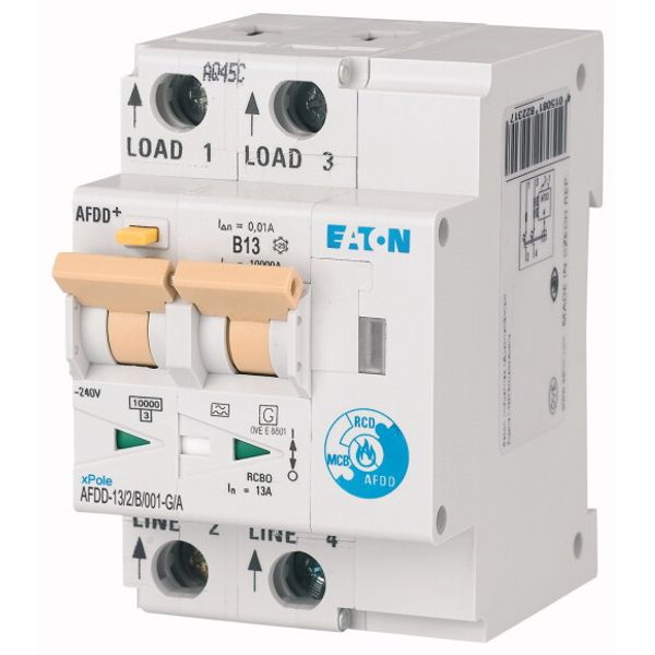 Arc Fault Detection Device, 2p, B, 13 A, 10 mA, type G/A image 1