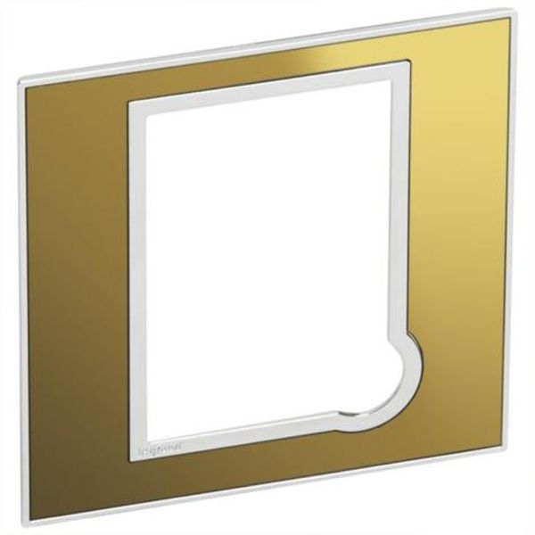 Arteor™ - British standard plate for 13 A fused connection unit - Reflective Metal - Gold image 1