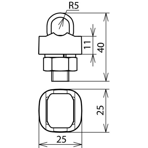 KS connector St/tZn-ZDC f. Rd 7-10mm one-piece with spring washer image 2