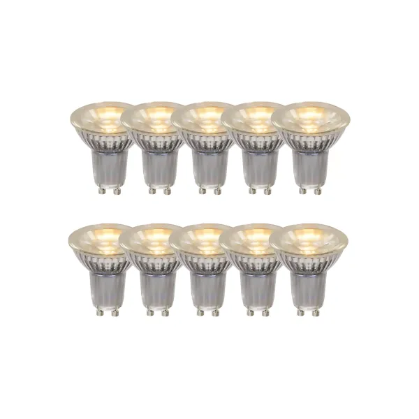 Lucide MR16 * 10 - Led bulb - Ø 5 cm - LED - GU10 - 1x5W 2700K - Transparant - Set of 10 image 1