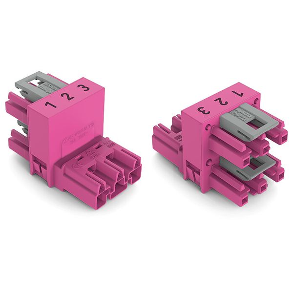 h-distribution connector 3-pole Cod. B pink image 3