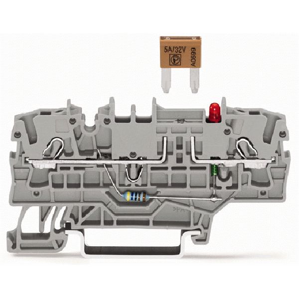 2002-1981/1000-414 2-conductor fuse terminal block; for mini-automotive blade-style fuses; with test option image 1