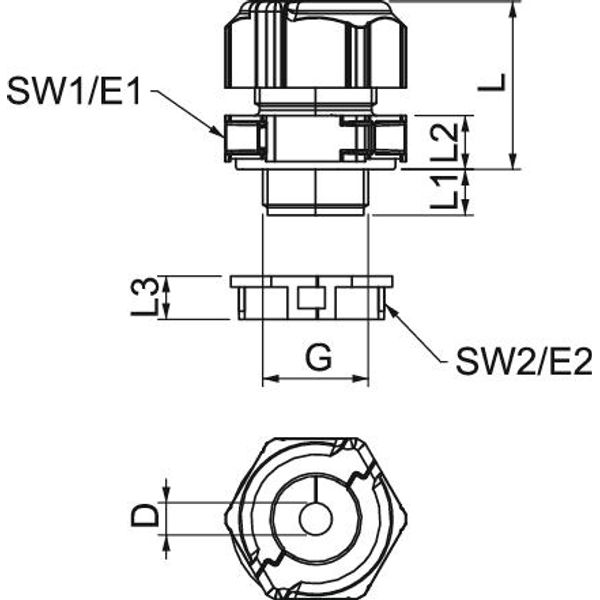 V-TEC TB20 08-10 Cable gland, separable Sealing insert, 1 cable M20 image 2