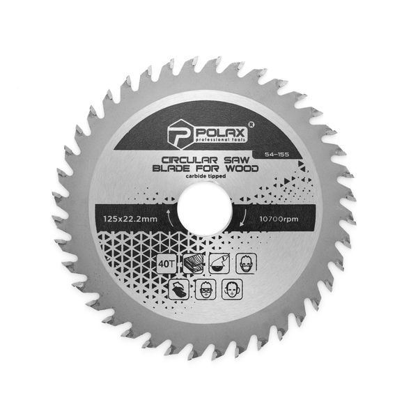 Circular saw blade for wood, carbide tipped 125x22.2/20, 40T image 1