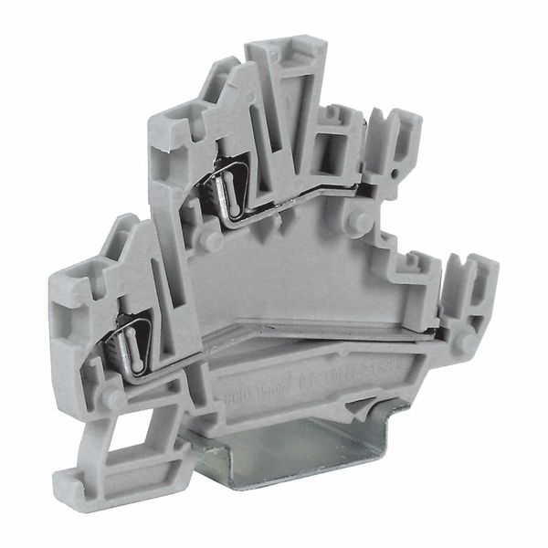 Sping-clamp terminal block 1.5mm2, 2-levels, grey color, for pluggable connector image 1