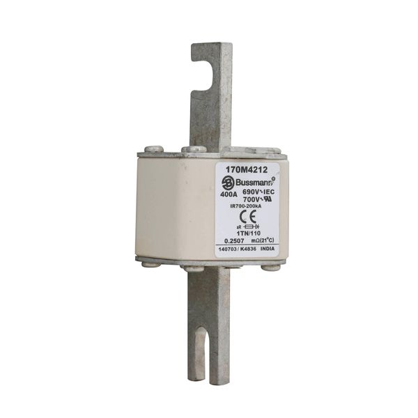 Fuse-link, high speed, 400 A, AC 690 V, DIN 1, 53 x 66 x 138 mm, aR, DIN, IEC, type T indicator image 3