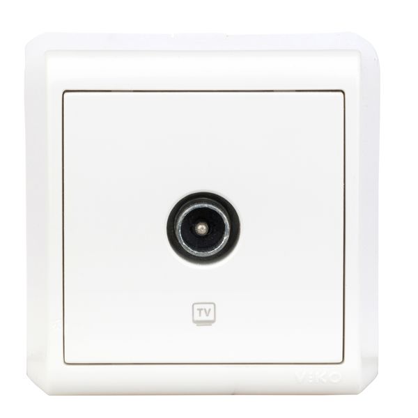 TV end socket without resistor, VISIO IP20, white image 1