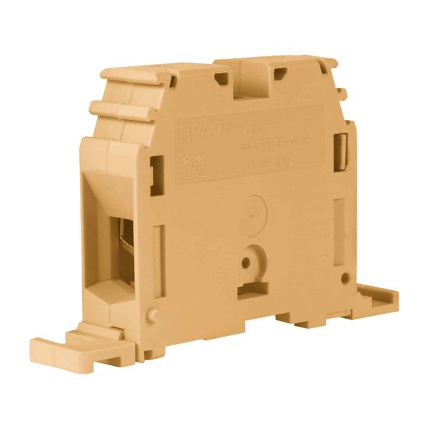 Screw terminal block 70mm2, panel mounting, beige color image 1