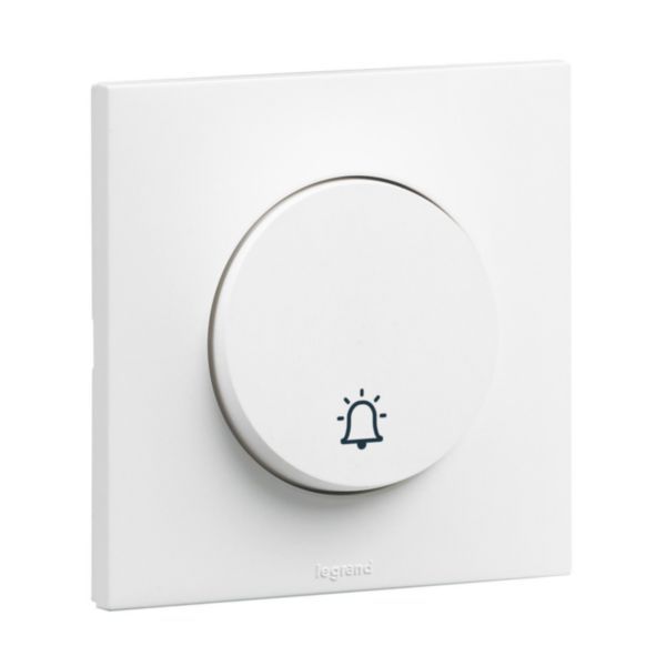 6A Urbano doorbell push button in white finish image 1