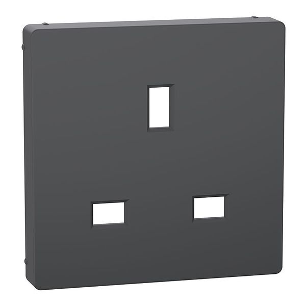 Central plate for British standard socket insert, anthracite, system M image 1