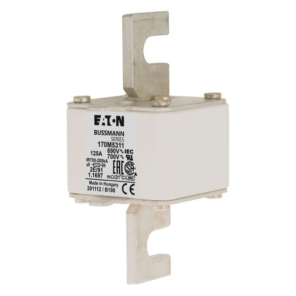 Fuse-link, high speed, 550 A, AC 690 V, size 2, 61 x 61 x 126 mm, aR, IEC, single indicator image 5