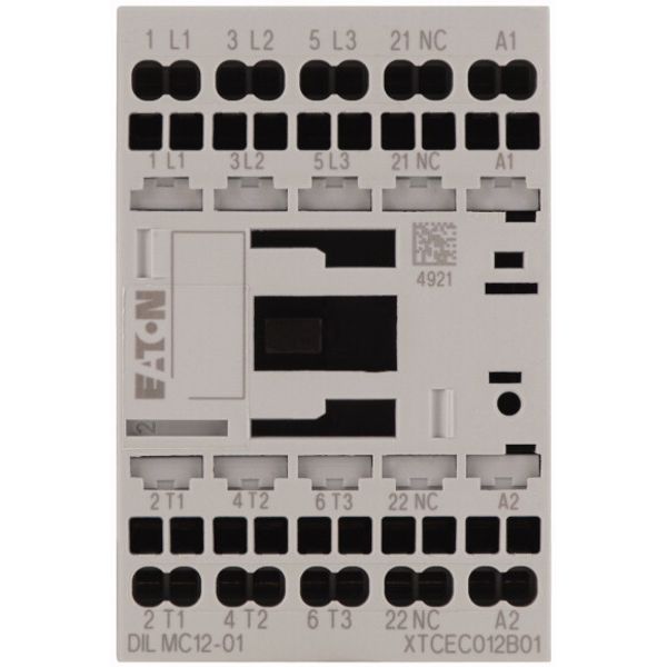 Contactor, 3 pole, 380 V 400 V 5.5 kW, 1 NC, 115 V 60 Hz, AC operation, Spring-loaded terminals image 2