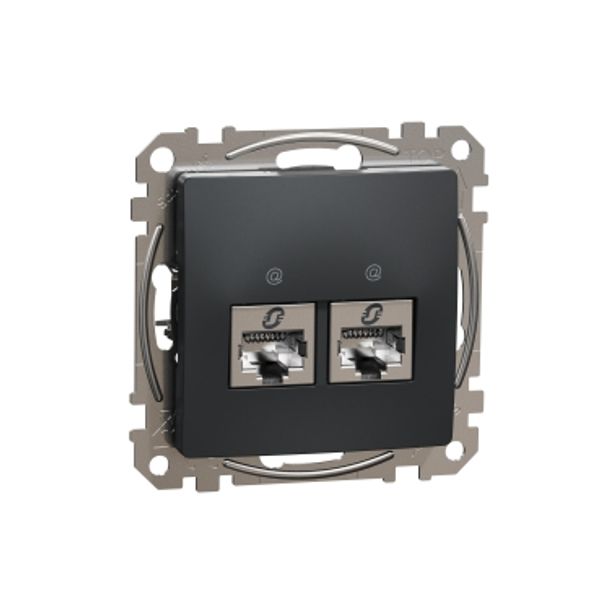 Double DATA Outlet CAT 6 STP, Sedna Design & Elements, RJ45, Anthracite image 4