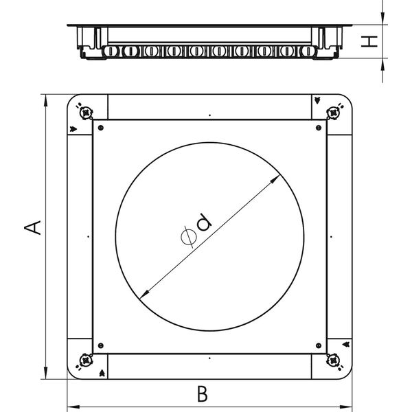 UGD55 350-3R9R Underfloor box empty for GESR9/55UV 467x467x55 image 2