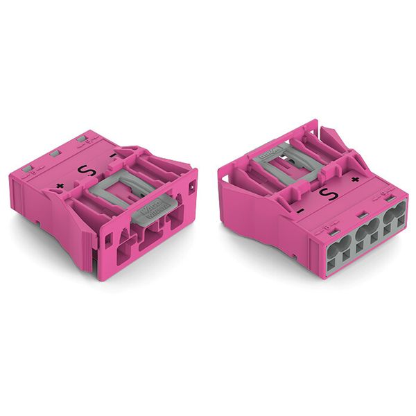 Snap-in plug 3-pole Cod. B pink image 2