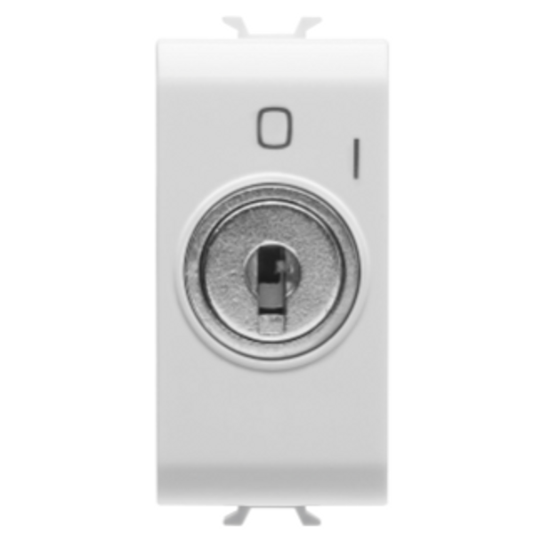 PUSH-BUTTON 2P 250V ac - NO 10A - WITH KEY - 1 MODULE - GLOSSY WHITE - CHORUSMART image 1