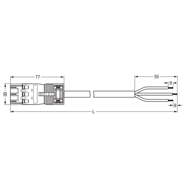 pre-assembled connecting cable Eca Plug/open-ended white image 4