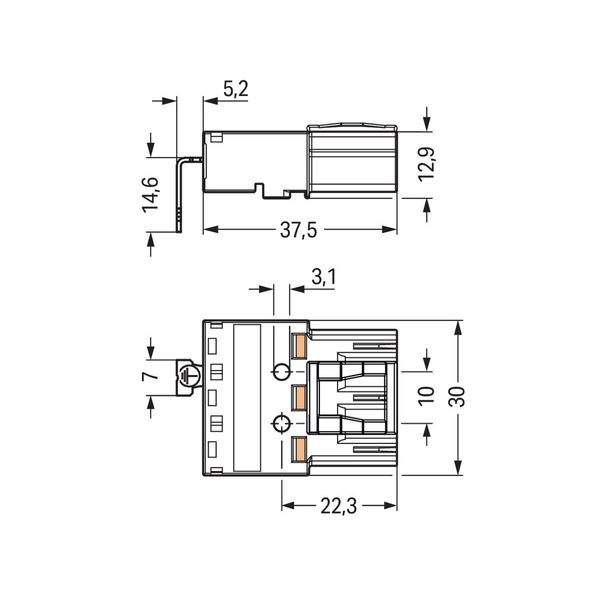 Plug with direct ground contact 3-pole black image 3