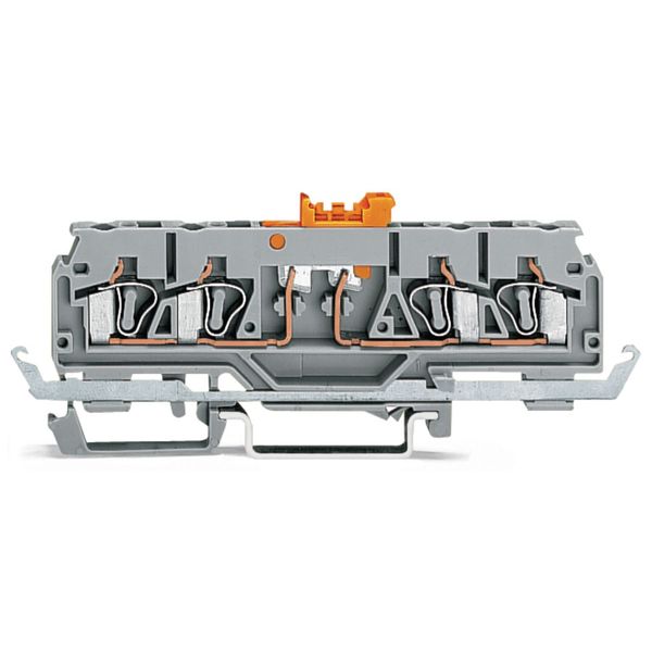 4-conductor disconnect/test terminal block with shield contact with te image 1