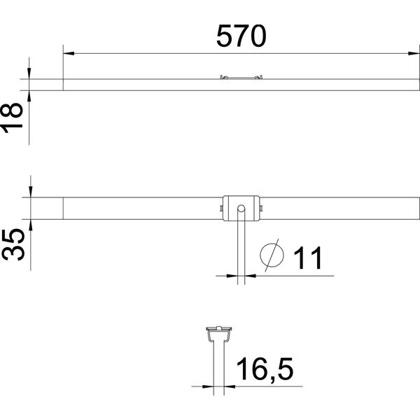 GMS 570 FS Centre suspension for mesh cable tray with clamp B570mm image 2