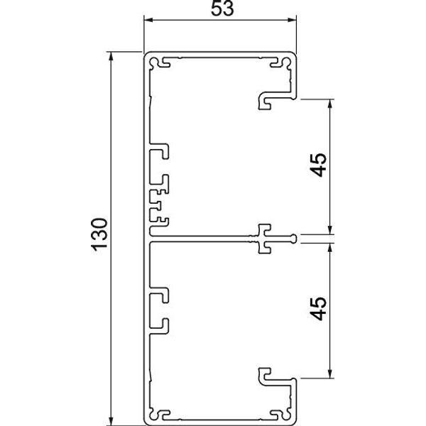 GA-53130RW Device installation trunking Rapid 45-2, 2-compartment,alum 53x130x2000 image 2