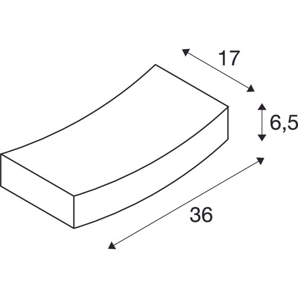 GL 102 CURVE Wall lamp, R7s 78mm, max. 100W, white plaster image 4