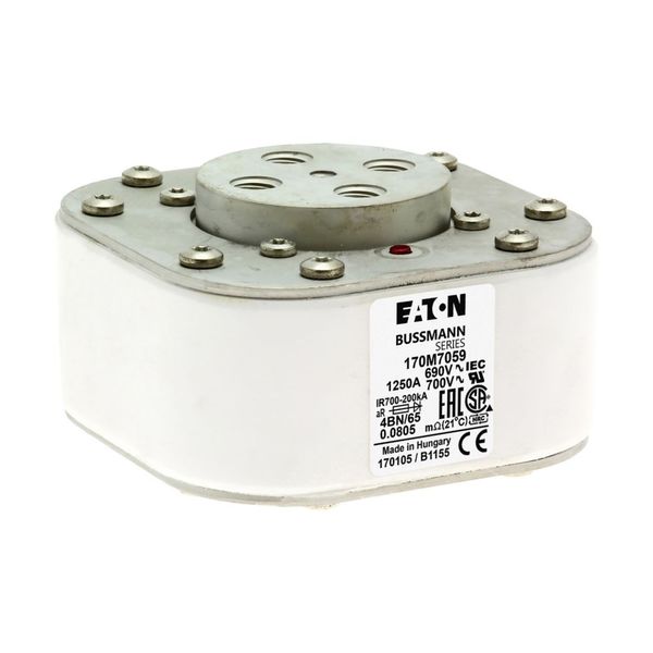 Fuse-link, high speed, 1250 A, AC 690 V, size 4, 67 x 105 x 105 mm, aR, IEC, single indicator image 9