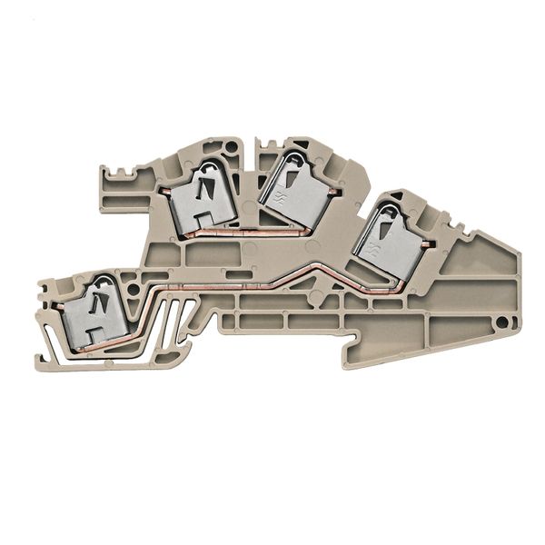 Multi level installation terminal block, PUSH IN, 4 mm², 400 V, 32 A,  image 1