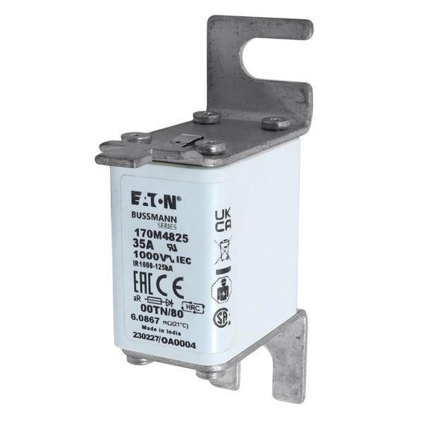 Fuse-link, high speed, 35 A, AC 1000 V, size 00, 30 x 47 x 98 mm, aR, DIN, IEC, single indicator image 6