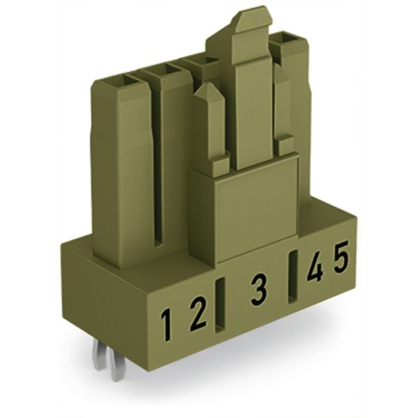 Socket for PCBs straight 5-pole light green image 2