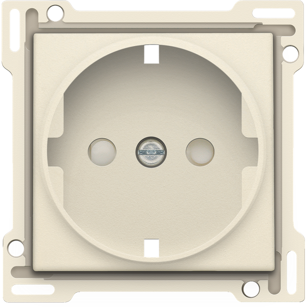 Finishing set for socket outlet with side earthing and shutters, cream image 2