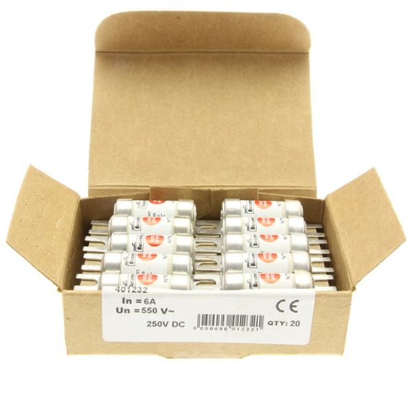 Fuse-link, LV, 6 A, AC 550 V, DC 250 V, BS88/A1, 14 x 56 mm, gL/gG, BS image 1