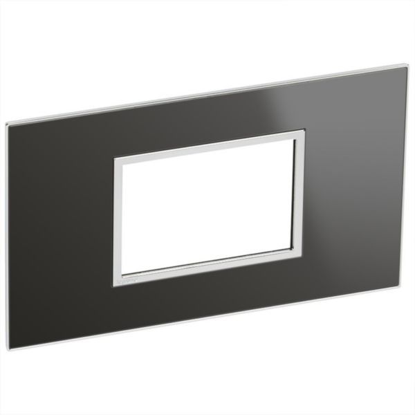 Arteor Surround Plate Shaver Socket/3 Module Square Reflective Black image 1