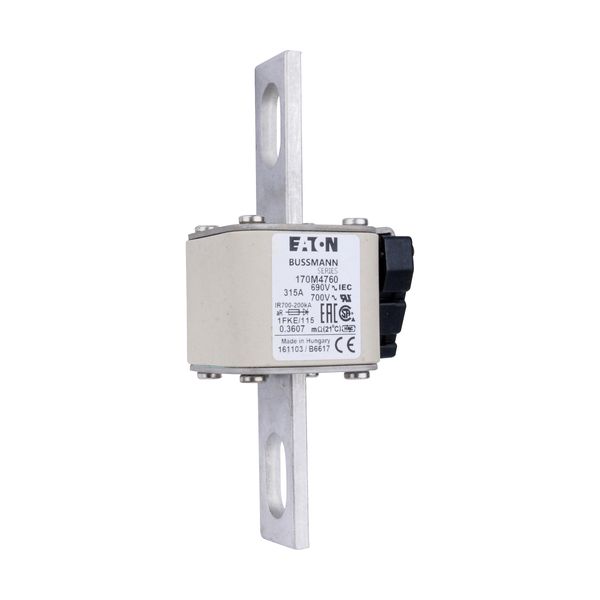 Fuse-link, high speed, 315 A, AC 690 V, size 1, 53 x 69 x 136 mm, aR, IEC, UL, single indicator image 8