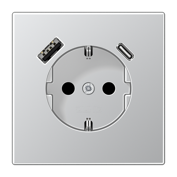 SCHUKO socket with USB type AC AL1520-15CAD image 1