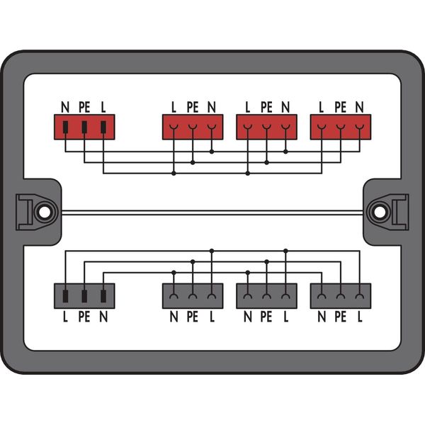 Distribution box Single-phase current (230 V) 2 inputs black image 1