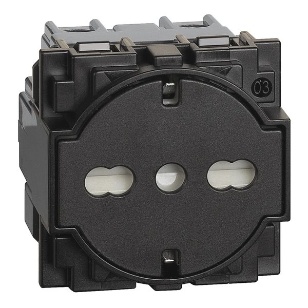 L.NOW-flat socket 16A Ger-Ita std black image 1