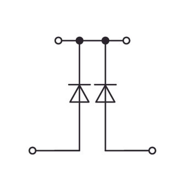 Component terminal block;double-deck;with 2 diodes 1N4007;gray image 2