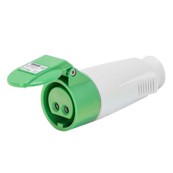 STRAIGHT CONNECTOR - IP44 - 2P 16A 20-25V and 40-50V 401-500HZ - GREEN - 11H - SCREW WIRING image 2