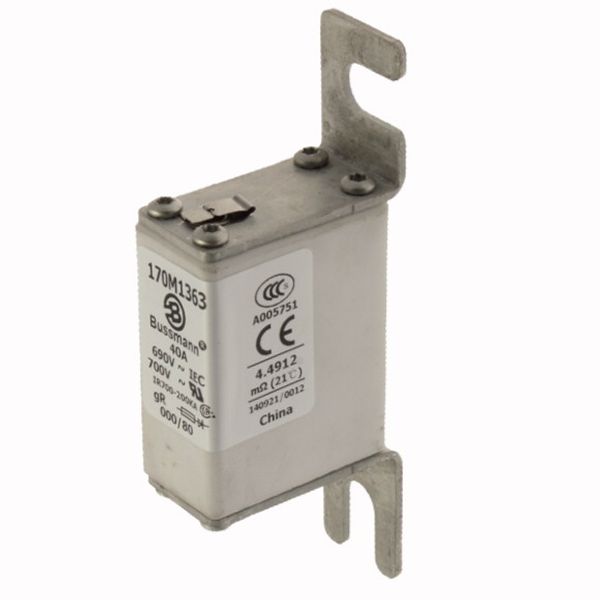 Fuse-link, high speed, 40 A, AC 690 V, DIN 000, 21 x 40 x 100 mm, gR, DIN, IEC, single indicator image 3