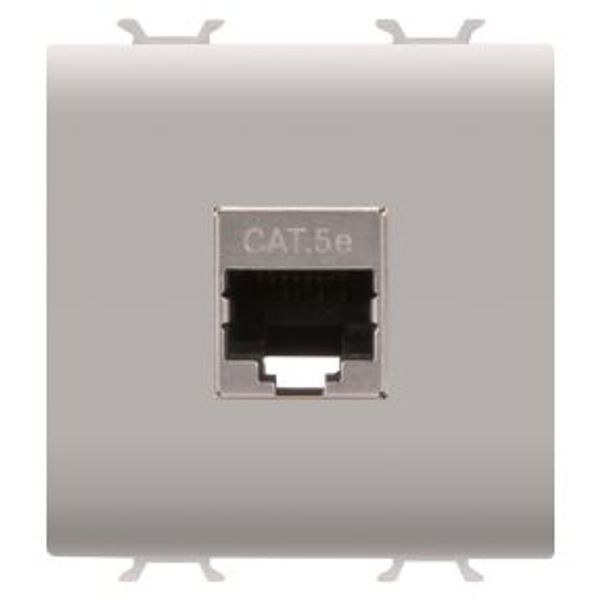 RJ45 SOCKET - CATEGORY 5e - FTP - 2 MODULES - NATURAL SATIN BEIGE - CHORUSMART image 1