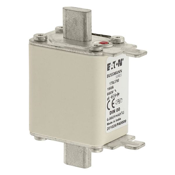 Fuse-link, high speed, 160 A, AC 660 V, DIN 00, 30 x 60 x 78 mm, aR, DIN, IEC, single indicator image 9