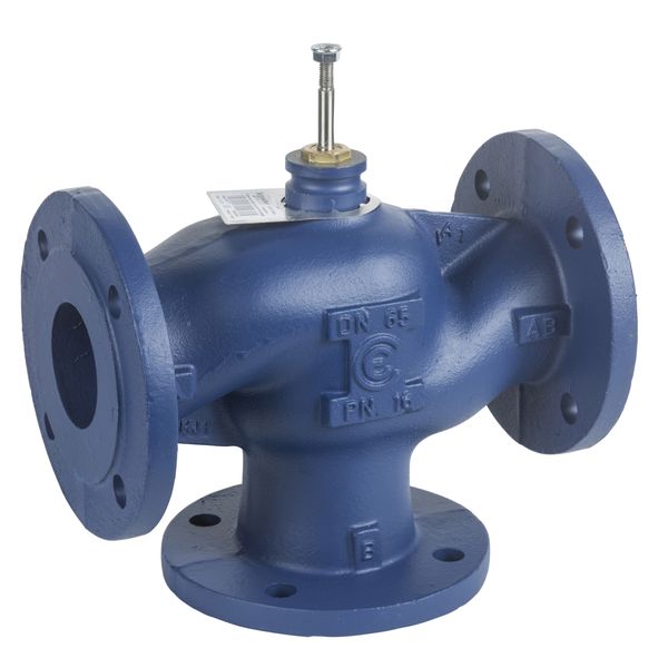 VG221F Globe Valve, 2-Way, DN100, Kvs 130 m³/h, ISO Flanged, Balanced Plug, Cast Iron Body, Brass Plug, EPDM Seals, Stem Up Closed. image 1