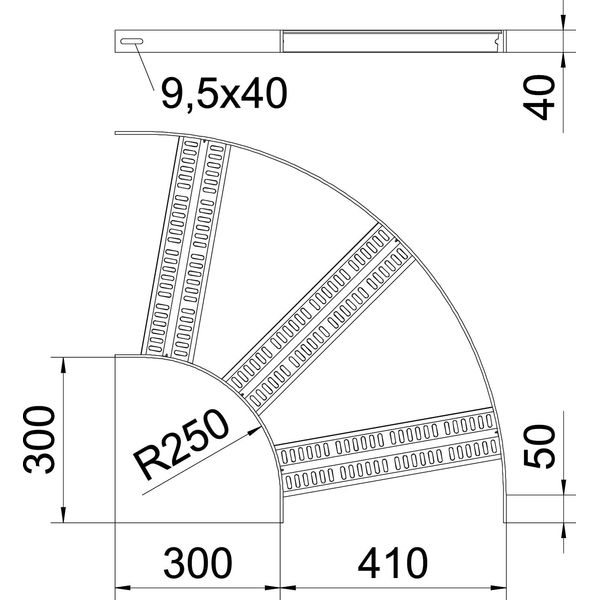 SLZB 90 400 FT 90° bend with Z-rung B410mm image 2