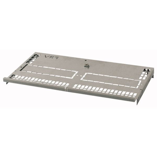 Partition, 2xNZM4 component mounting area/cable connection area, fixed mounting with rotary handle and mechanical interlock, main busbar back, W=600mm image 1