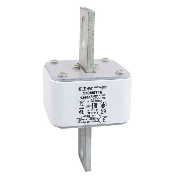 Fuse-link, high speed, 1250 A, AC 690 V, size 3, 67 x 92 x 155 mm, aR, IEC, UL image 9