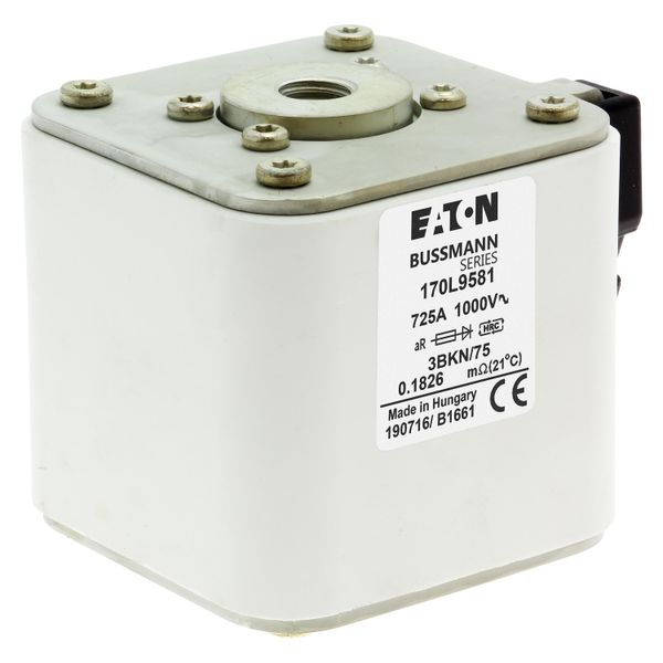 Fuse-link, high speed, 725 A, AC 1000 V, Size 3, 76 x 92 x 75 mm, aR, IEC, single indicator image 10